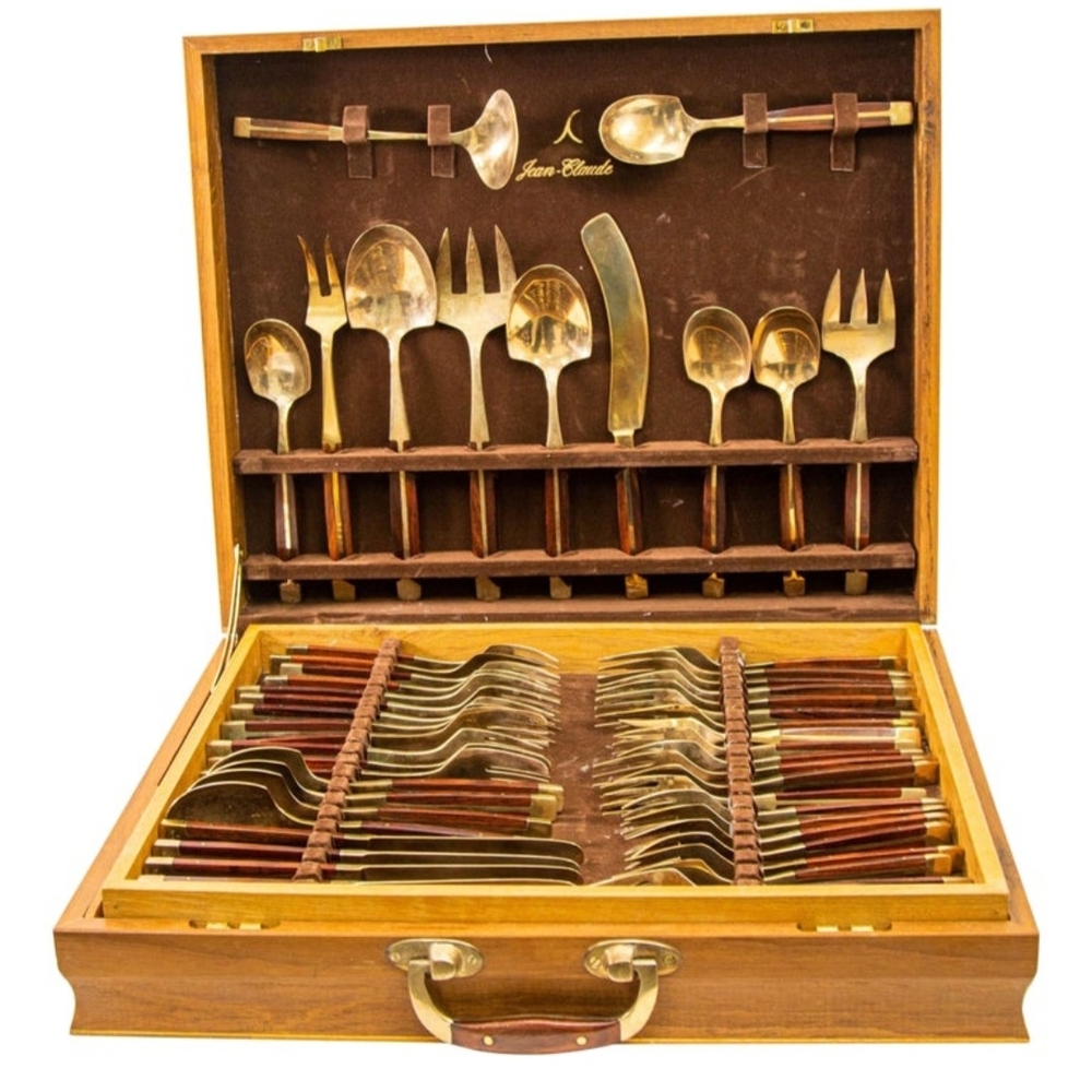 Jean Claude Rosewood & Solid Bronze Cutlery Set